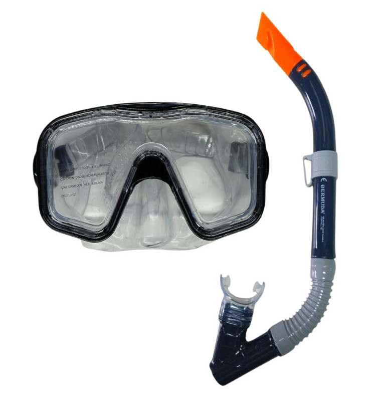 Maske Şnorkel Safari Dalış Seti Tepered Cam - 2186A/113CSB (Lisinya)