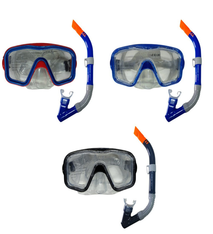 Maske Şnorkel Safari Dalış Seti Tepered Cam - 2186A/113CSB (Lisinya)