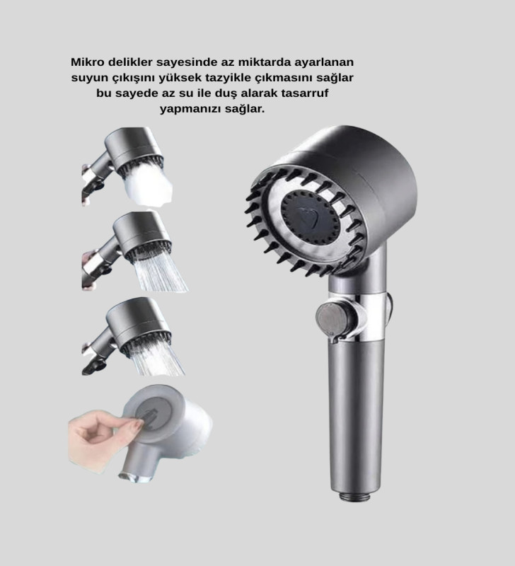 Spa Etkili Masaj Uçlu Duş Başlığı Ergonomik Tasarım - Lisinya