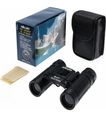 8x21 Dürbün Siyah Av Dürbünü 56m/1000m Kauçuk Kaplama ( Lisinya )