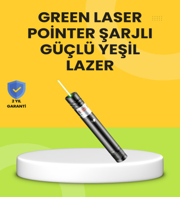 Uzun Mesafe Görünürlüklü Yeşil Lazer Pointer Şarjlı - Lisinya