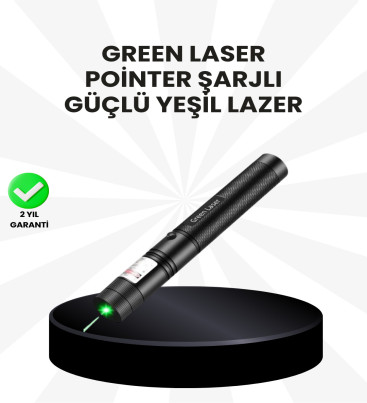 Yüksek Güçlü Yeşil Lazer Pointer 5000mW Şarjlı - Lisinya