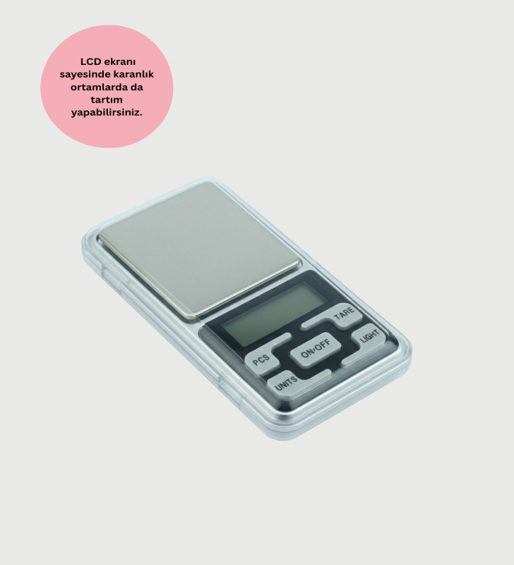 300 Gr Hassas Cep Terazisi Mavi Işıklı LCD Ekranlı - Lisinya