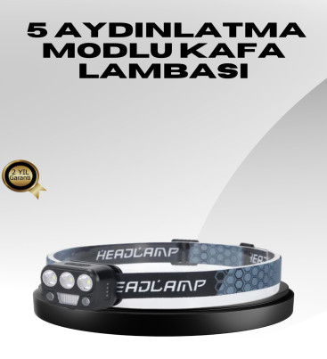 USB Şarjlı LED Kafa Lambası 300 Lümen Güç Göstergeli - Lisinya