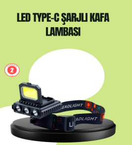 800 Lumen Çok Fonksiyonlu LED Kafa Lambası Type C Şarjlı - Lisinya