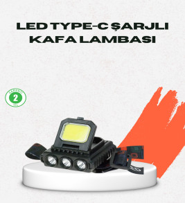 USB Şarjlı Kafa Feneri 800 Lumen Ayarlanabilir COB ve XPE LED - Lisinya