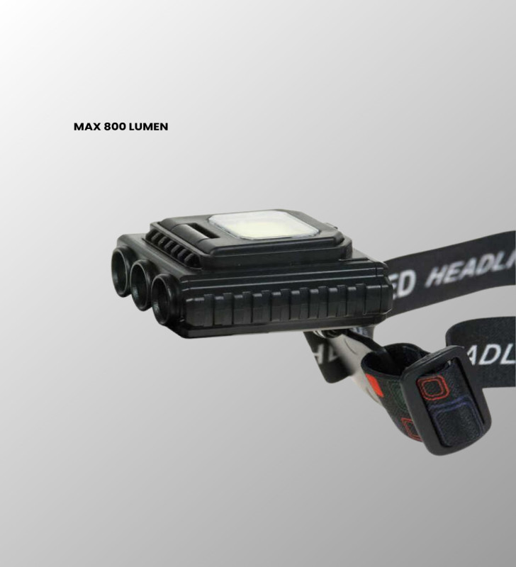 800 Lumen LED Kafa Lambası COB ve XPE Led Type C Şarjlı Ayarlanabilir - Lisinya