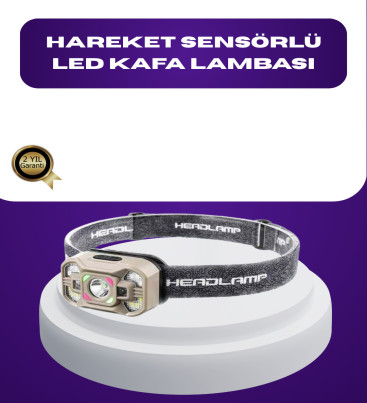 Wave Sensörlü LED Kafa Lambası Şarjlı Ayarlanabilir Işık - Lisinya
