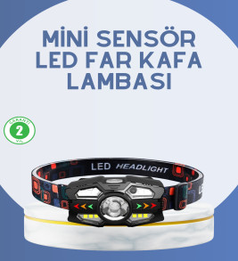 El Sensörlü LED Far Suya Dayanıklı Şarjlı Kafa Lambası - Lisinya
