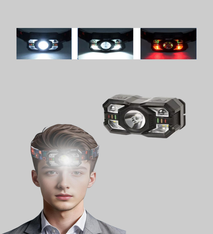 Hareket Sensörlü Şarjlı LED Far Suya Dayanıklı Çok Modlu - Lisinya