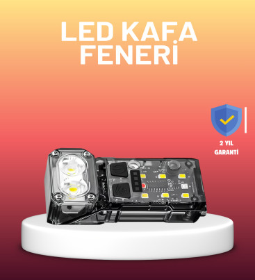 3 Fonksiyonlu LED Far El Feneri Çalışma Lambası Uzun Pil Ömürlü - Lisinya
