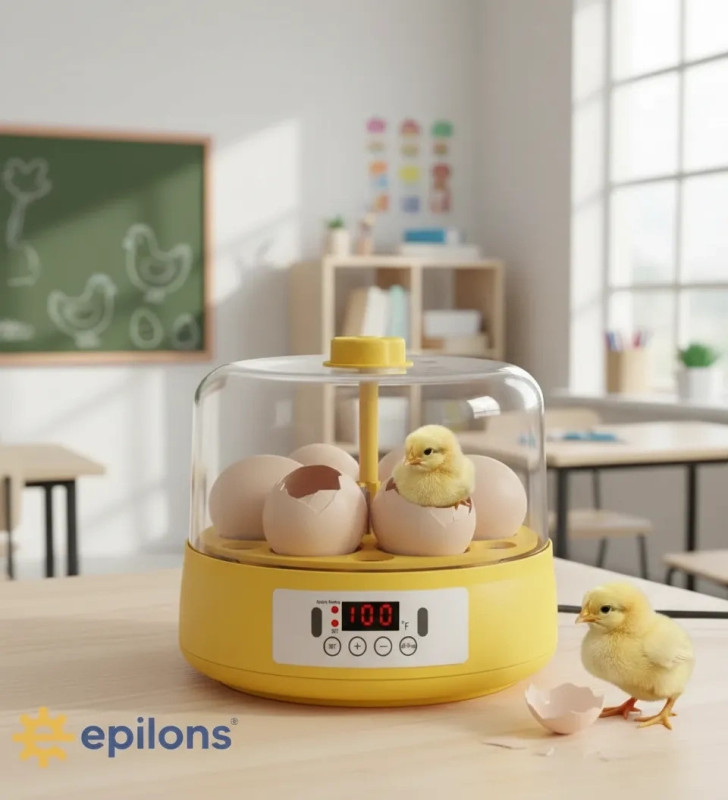 Mini Otomatik Ev Tipi Kuluçka: Elektrikli Tavuk ve Kuş Kuluçka Makinesi 6 Yumurtalı MX-6 ( Lisinya )