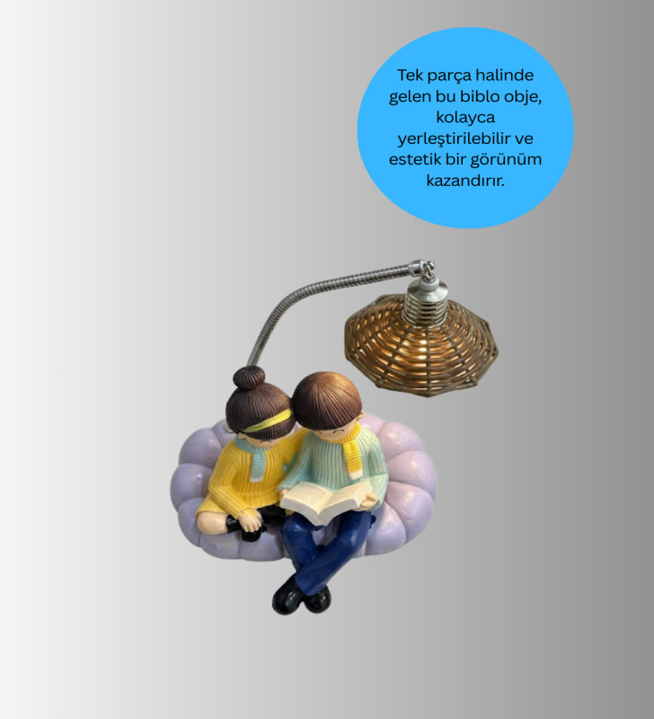 Romantik Çift Temalı Dekoratif Masa Lambası Yumuşak LED Işık - Lisinya