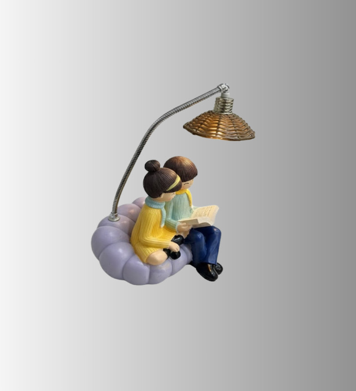 Romantik Çift Temalı Dekoratif Masa Lambası Yumuşak LED Işık - Lisinya