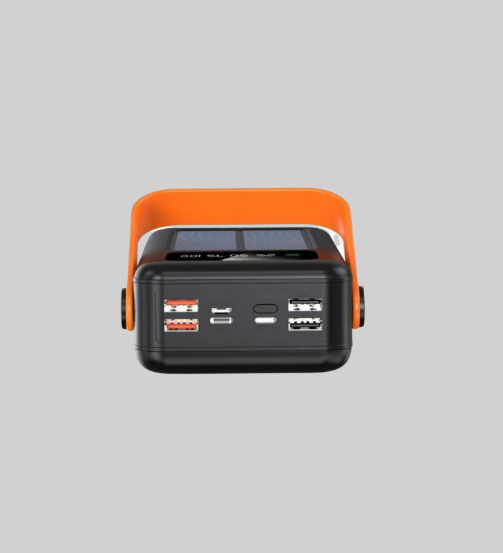 80000 mAh Güneş Enerjili Powerbank 4 Kablolu Type C Lightning Micro USB - Lisinya