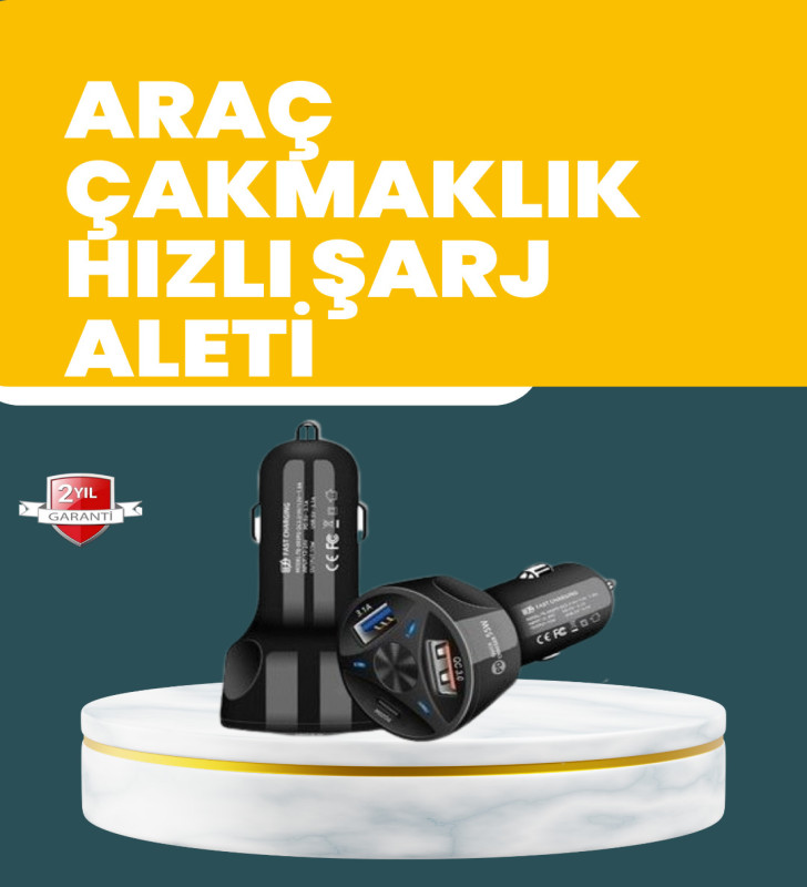 55W Hızlı Şarj Araç Çakmaklık Adaptörü QC 3.0 PD - Lisinya