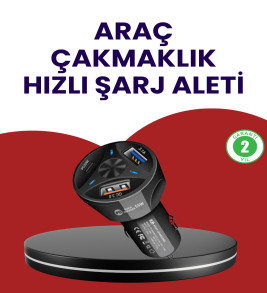 55W PD ve Quick Charge 3.0 Destekli Polygold Araç Şarj Adaptörü - Lisinya