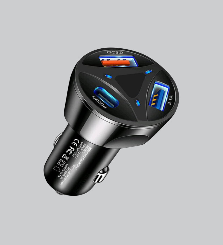 55W PD ve Quick Charge 3.0 Destekli Polygold Araç Şarj Adaptörü - Lisinya