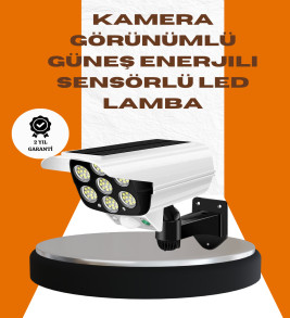 Solar Şarjlı Kamera Tasarımlı LED Duvar Lambası Hareket Sensörlü Dış Mekan Aydınlatma - Lisinya