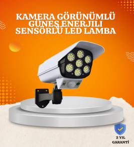 Solar Şarjlı Hareket Sensörlü LED Dış Mekan Lambası Kamera Tasarımlı Güvenlik Işığı - Lisinya