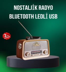 Taşınabilir Nostalji Radyo Bluetooth USB AUX Girişli - Lisinya