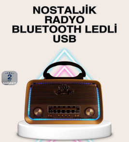 Ahşap Nostaljik Radyo Bluetooth USB SD Kart Destekli - Lisinya