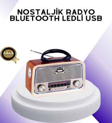 Nostalji Bluetooth Radyo FM AM SW Ahşap Eskitme Tasarım - Lisinya