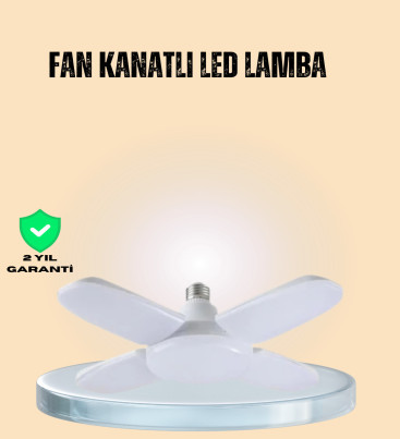 Yüksek Işık Güçlü LED Ampül 4 Kollu Katlanır Pervane Tasarım - Lisinya