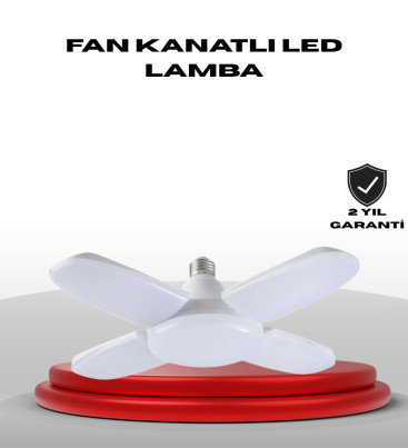 4 Kollu Katlanır Pervane LED Ampül 60 Watt Yüksek Aydınlatma ve Enerji Tasarrufu - Lisinya