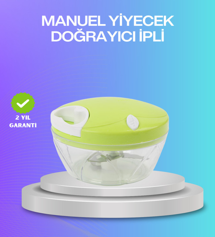 İpli Manuel Doğrayıcı Paslanmaz Çelik Bıçaklı - Lisinya