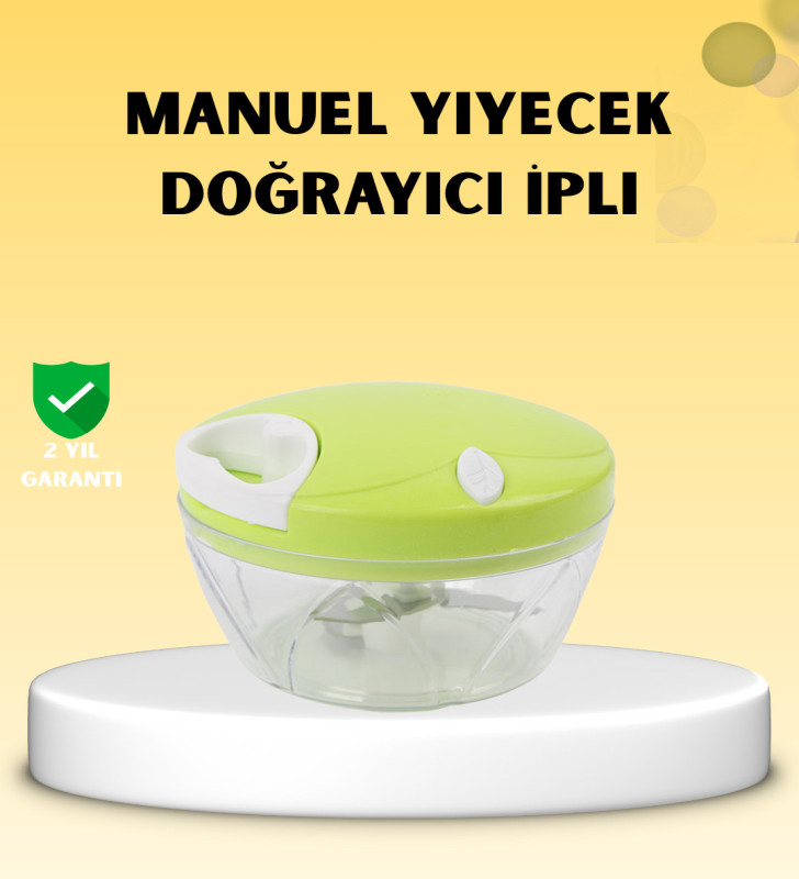 Manuel Yiyecek Doğrayıcı İpli Hızlı Pratik Sebze Kıyıcı - Lisinya