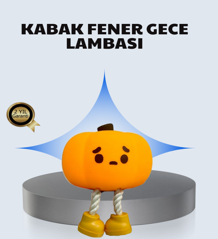 Pumpkin LED Gece Lambası Üç Kademeli Işık Ayarlı - Lisinya