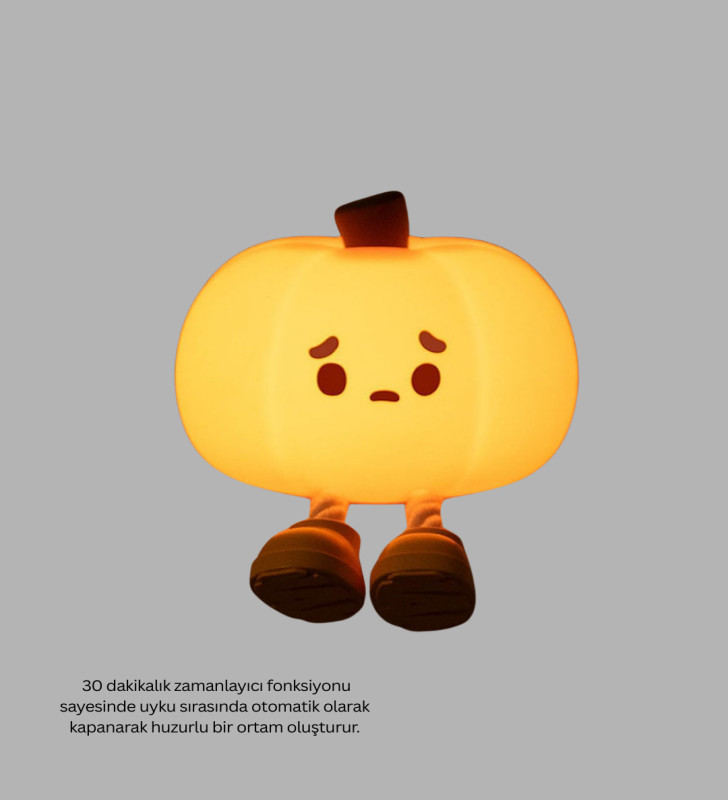 Dekoratif Pumpkin Gece Lambası Şarjlı Dokunmatik LED Işık - Lisinya