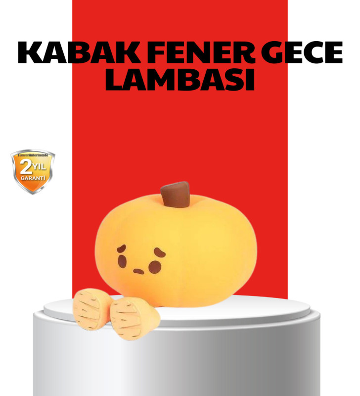 Pumpkin LED Night Light Dokunmatik Şarjlı Silikon Gece Lambası - Lisinya