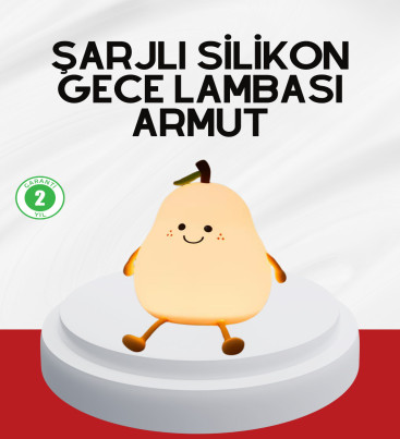 USB Şarjlı Armut Gece Lambası Dokunmatik Renk Değişimli - Lisinya