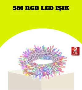 Enerji Tasarruflu Şeffaf Kablo 5 m 50 LED Dekor Işık - Lisinya