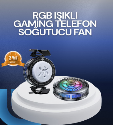 RGB LED Telefon Soğutucu Fan Yüksek Hızlı Soğutma Oyuncu Cooler - Lisinya