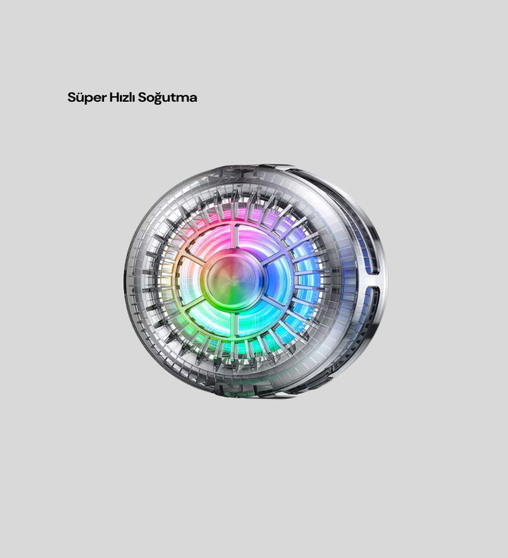 RGB LED Telefon Soğutucu Fan Yüksek Hızlı Soğutma Oyuncu Cooler - Lisinya
