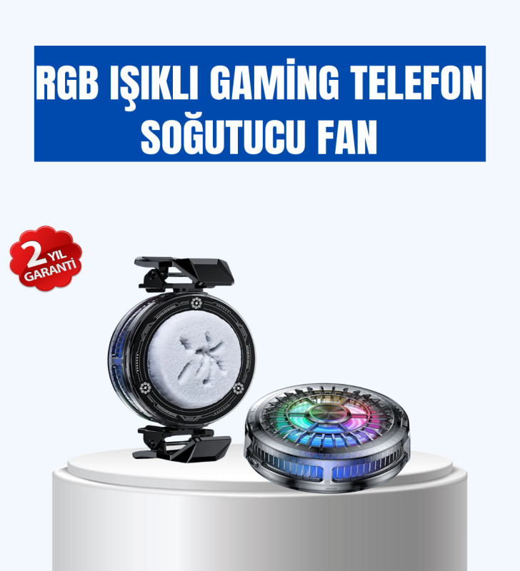 Gaming Telefon Soğutucu RGB Fan Sessiz Çalışma Tüm Modeller Uyumlu - Lisinya