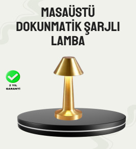 Kablosuz LED Masa Lambası 1800mAh 3 Renk Aydınlatma Dokunmatik - Lisinya