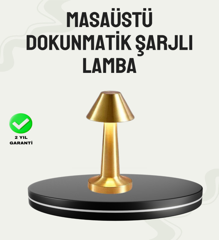 Kablosuz LED Masa Lambası 1800mAh 3 Renk Aydınlatma Dokunmatik - Lisinya