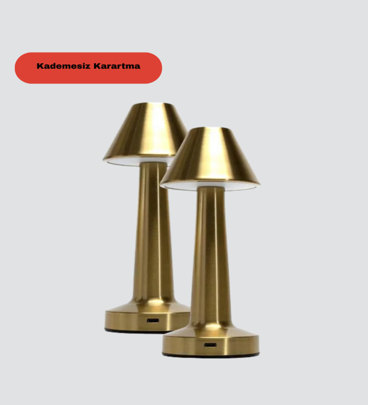 Kablosuz LED Masa Lambası 1800mAh 3 Renk Aydınlatma Dokunmatik - Lisinya