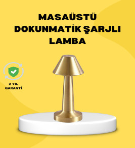 Kablosuz LED Masa Lambası 1800mAh 3 Renk Aydınlatma Dokunmatik - Lisinya