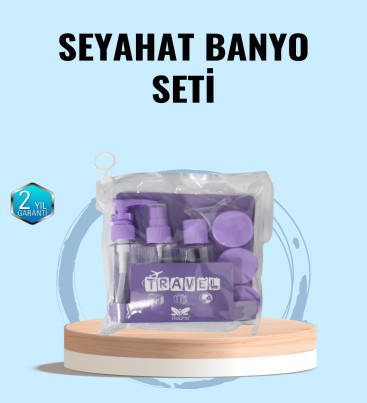 Taşınabilir 5’li Seyahat Banyo Seti Şampuanlık Sprey Krem Kutusu - Lisinya