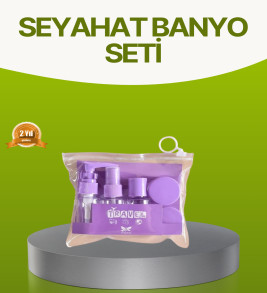 Seyahat Banyo Seti 5 Parça Şeffaf Taşıma Çantalı 30 ml - Lisinya