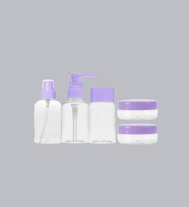 Seyahat Banyo Seti 5 Parça Şeffaf Taşıma Çantalı 30 ml - Lisinya