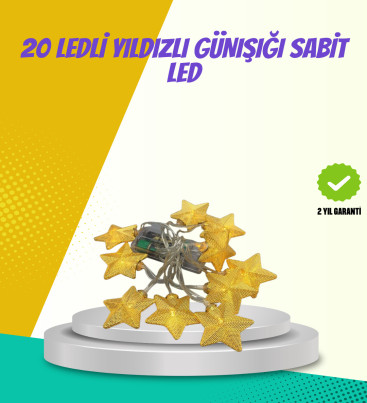 Dekoratif Yıldız Led Aydınlatma 20 Ledli 5 Metre Günışığı - Lisinya