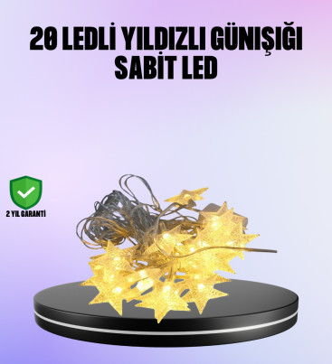 5 Metre Yıldız Şeklinde Led Şerit Işık Sabit Beyaz Aydınlatma - Lisinya