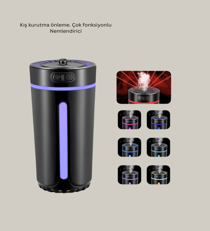 Aromaterapi Özellikli Ultrasonik Hava Nemlendirici LED Atmosfer Işığı - Lisinya