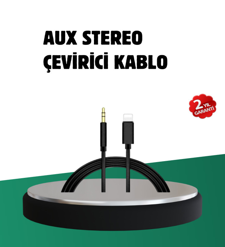 iPhone Uyumlu Lightning – 3.5mm Aux Adaptör Kablo Stereo Ses Aktarım - Lisinya